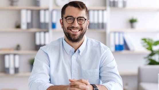 Financial Expert at a Desk